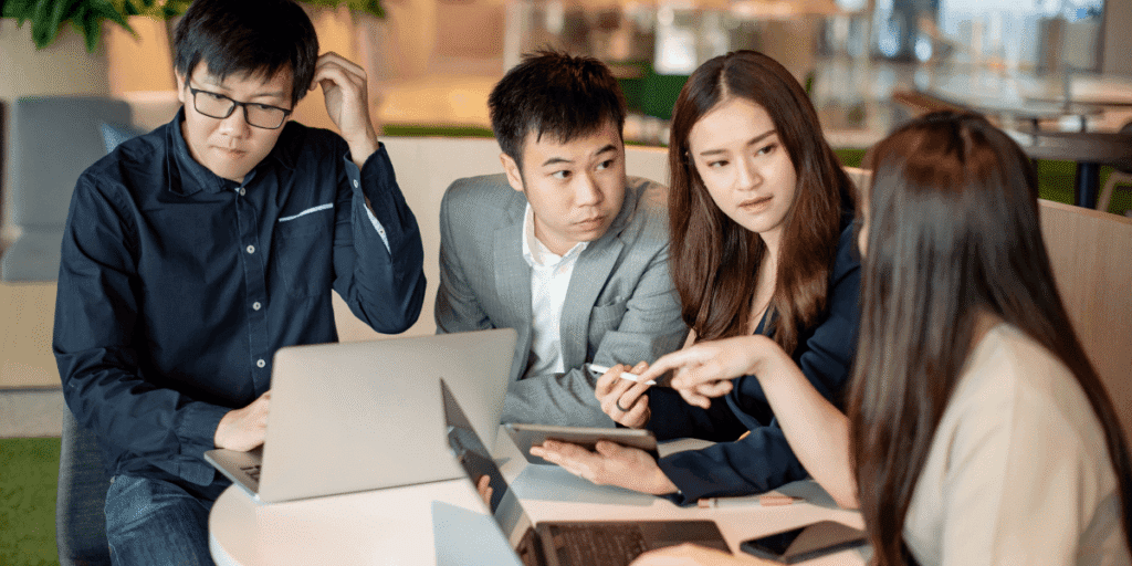 Coffee cup in a coworking space