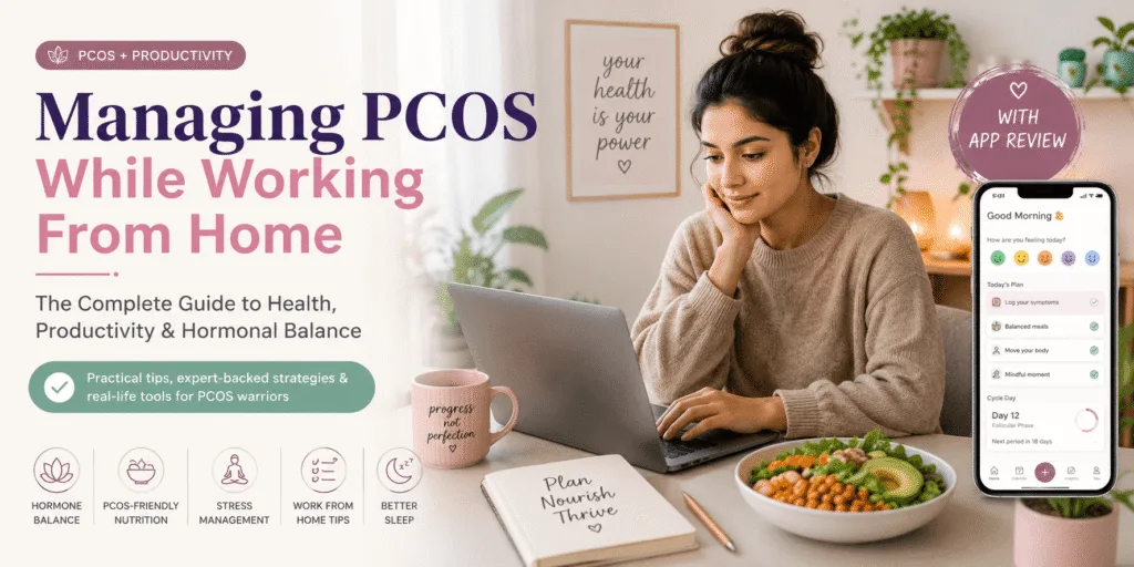 Managing PCOS While Working From Home The Complete Guide to Health, Productivity & Hormonal Balance (With App Review)