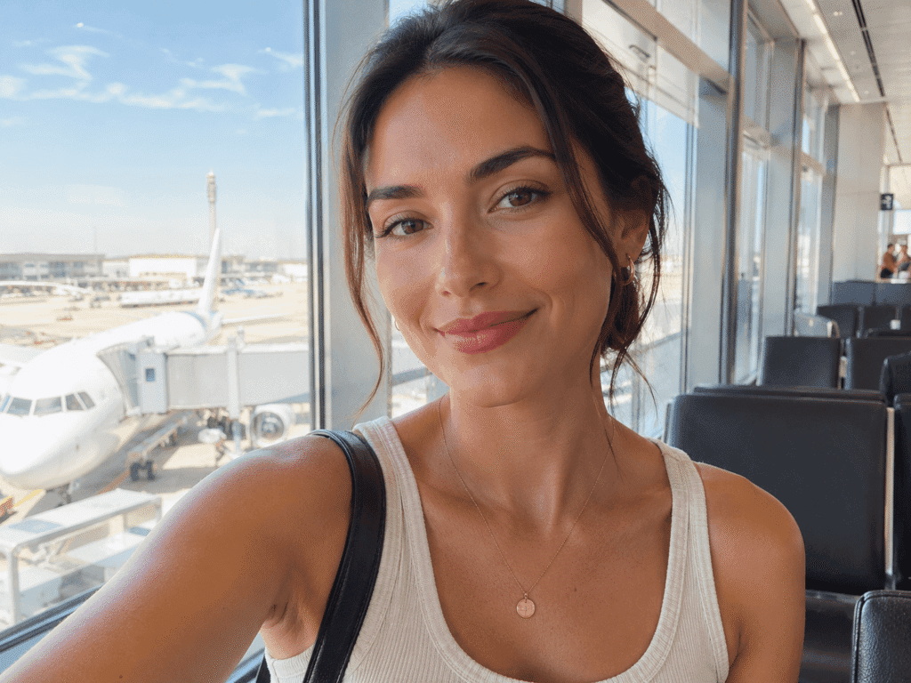 Selfie at the airport terminal