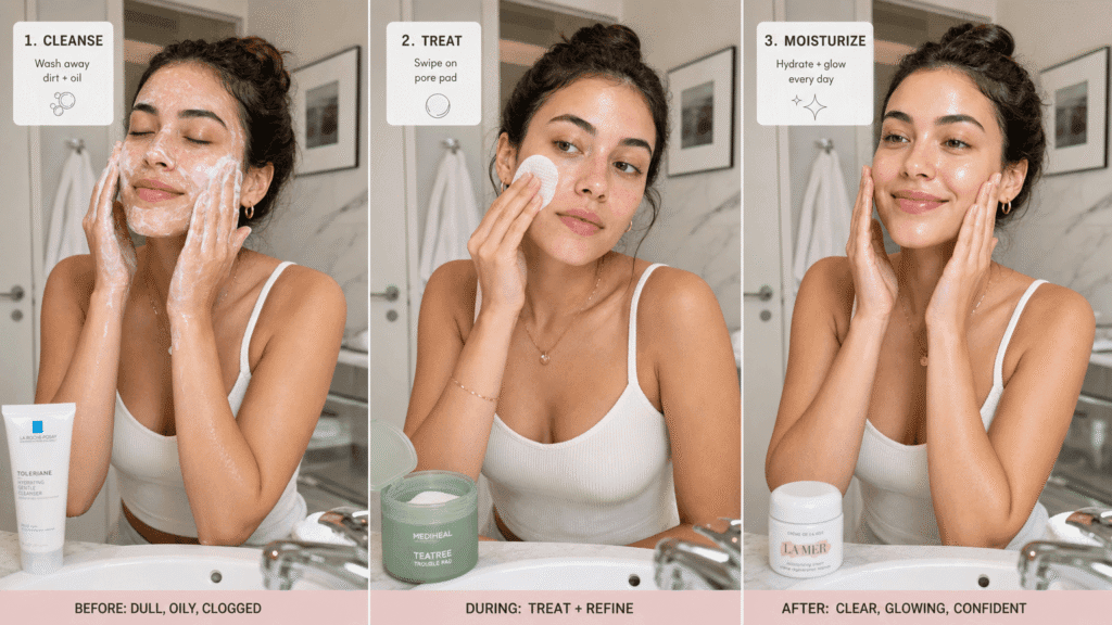 how to use pore pads correctly in travel skincare routine
