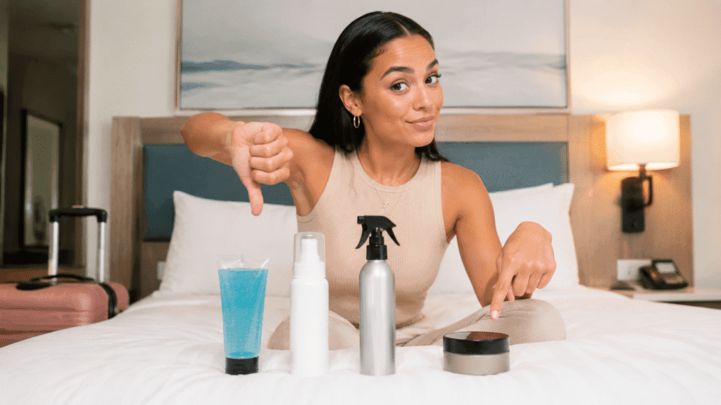 influencer explaining what makes hair styling wax work in tropical humid weather