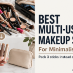 multi-use makeup sticks in travel pouch
