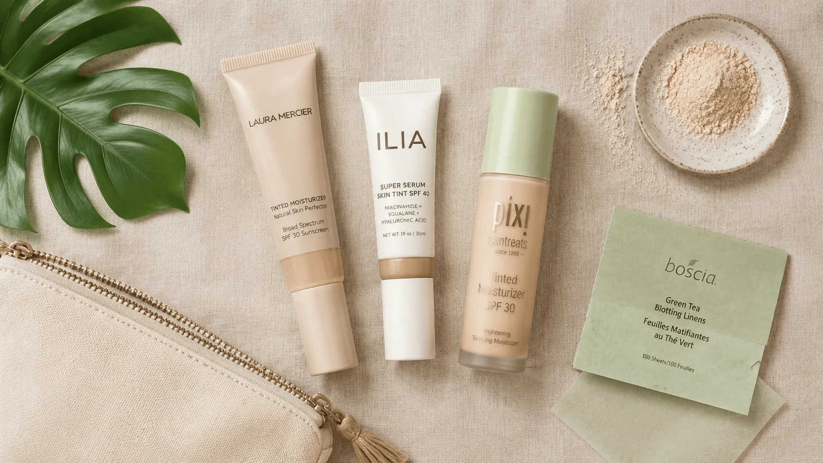 best non-greasy tinted moisturizer with SPF for humid weather travel