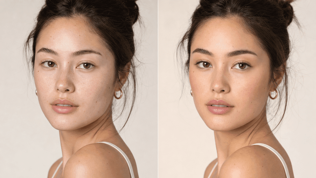 woman applying multi-use stick to cheeks
