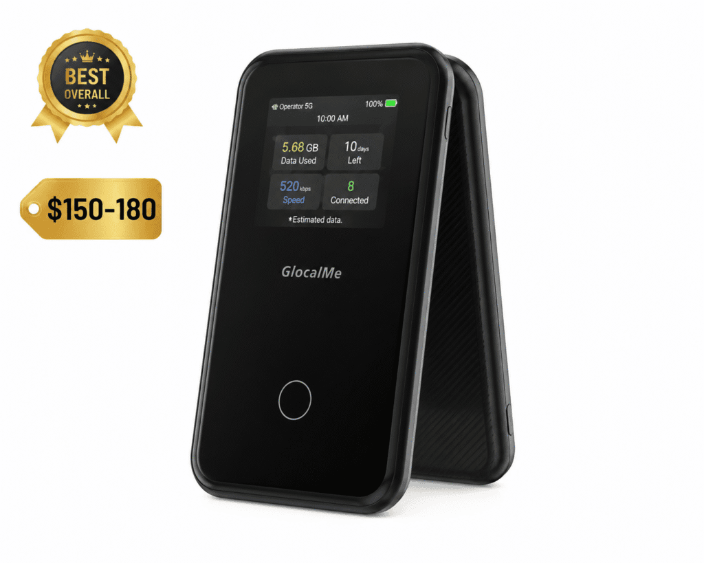 GlocalMe G4 Pro best overall portable WiFi hotspot showing professional product quality with pricing