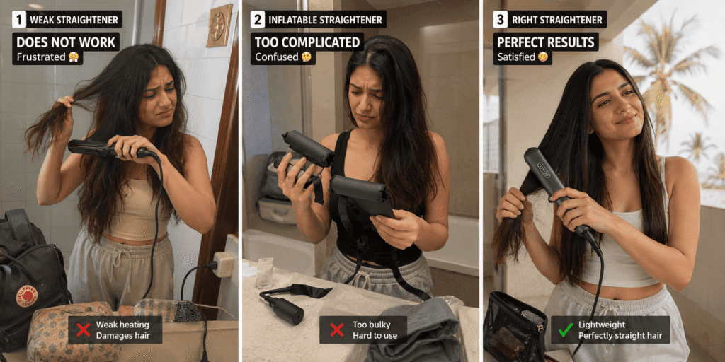 traveler testing comparing 7 different compact hair straighteners on real trips in different climates