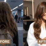 Hair before and after deep conditioning treatment - moisture transformation