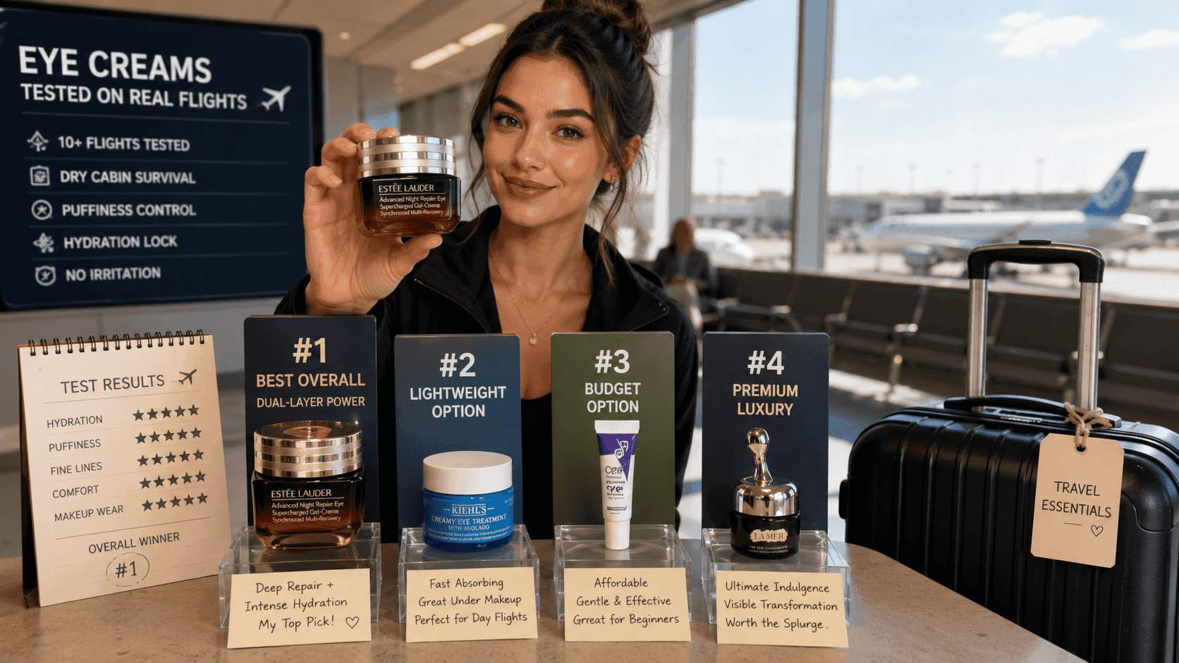 traveler ranking best eye creams for flights by protection barrier strength and hydration