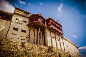 Stone and timber front of Baltit Fort in Karimabad, Hunza District