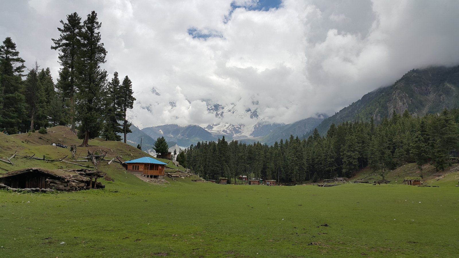 Trail from Fairy Meadows to Beyal Camp beside the Raikot Glacier, Nanga Parbat ahead.