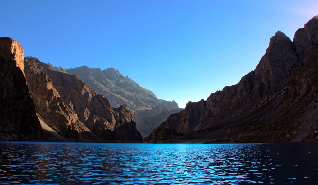 Turquoise Attabad Lake beside the Karakoram Highway in Gojal Hunza