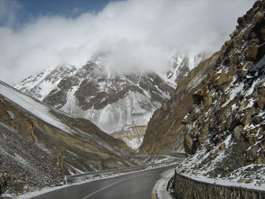 Karakoram Highway climbing toward Khunjerab Pass at the China border