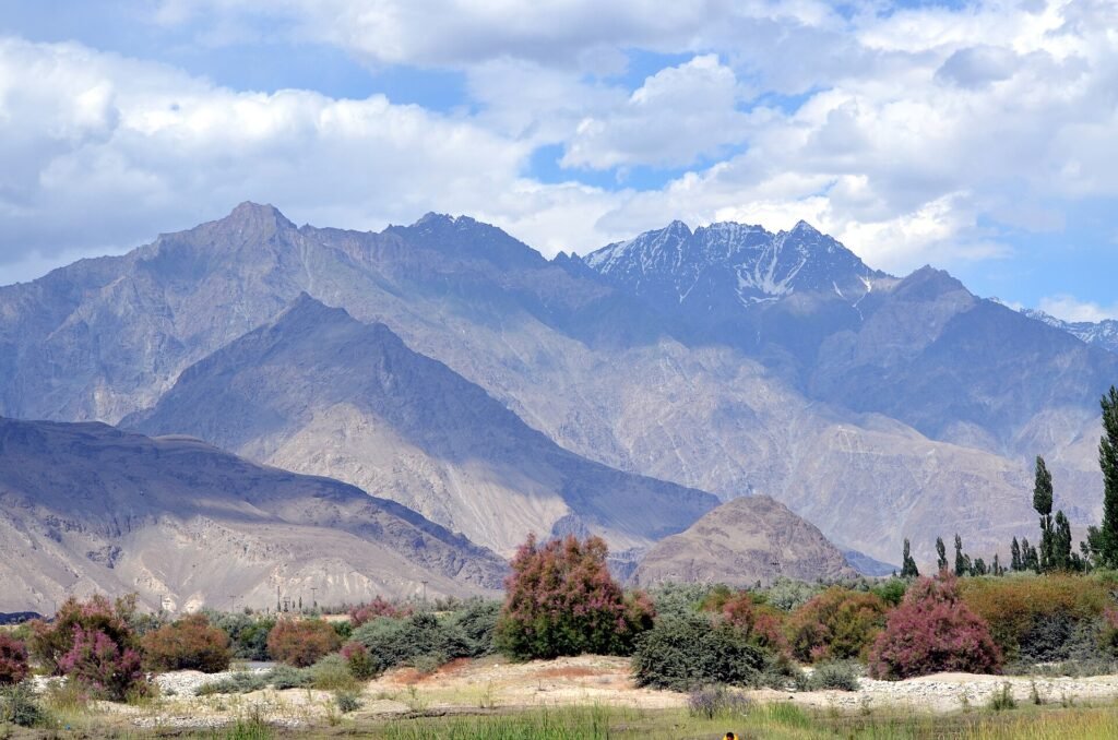 Skardu town in the Indus valley, gateway town for the K2 base camp trek in Gilgit-Baltistan