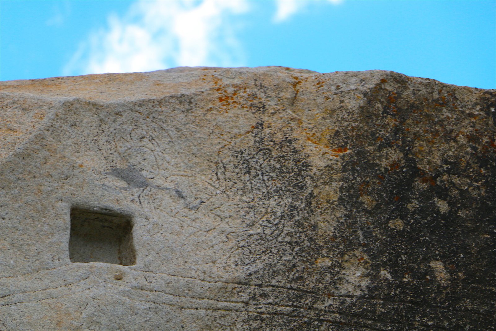 Carved Buddhist reliefs on the Manthal Buddha Rock, Skardu
