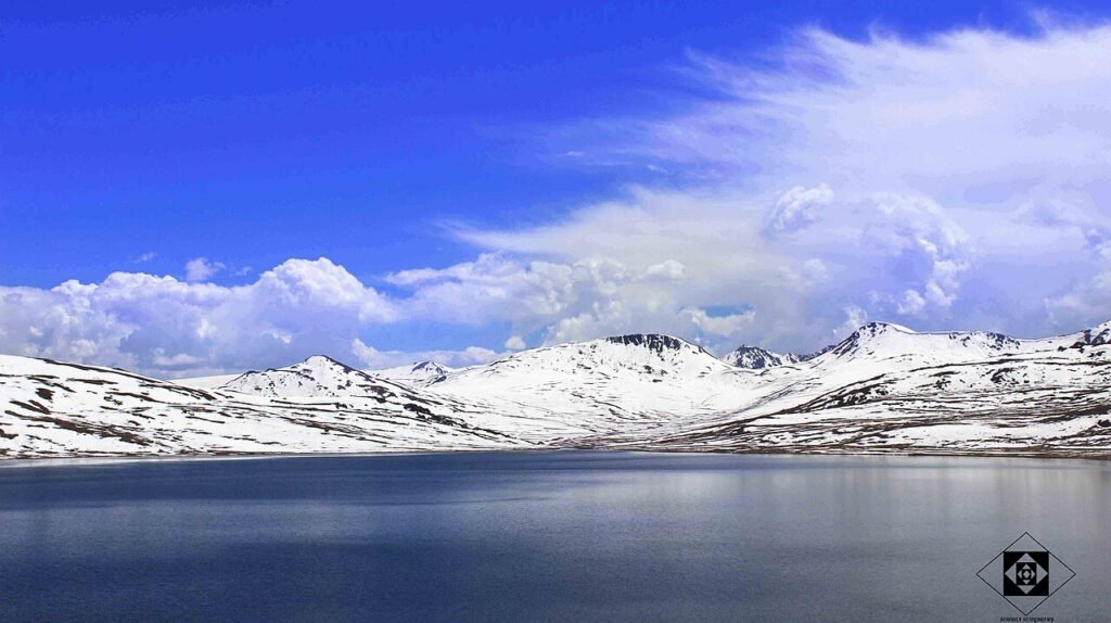 Sheosar Lake in Deosai National Park in midsummer, Skardu region