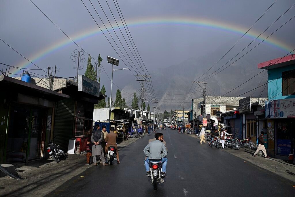 Skardu town street, Gilgit-Baltistan.