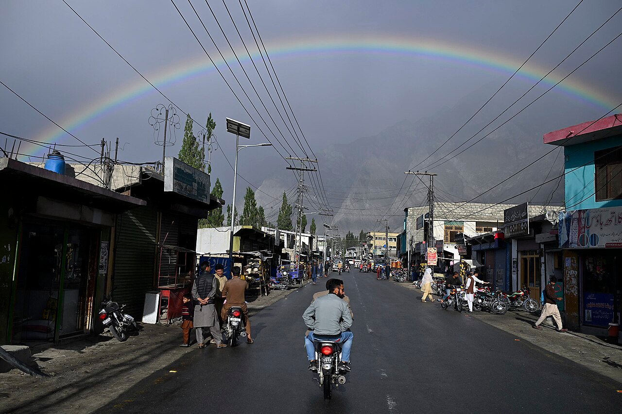 Skardu town street, Gilgit-Baltistan.