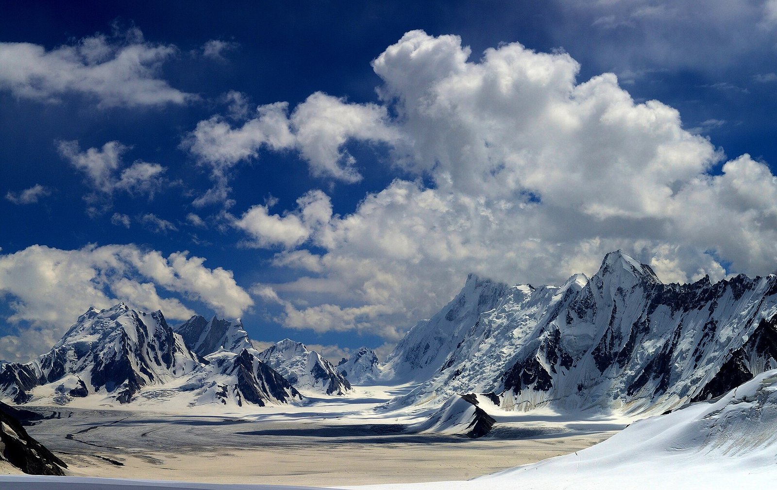 Snow Lake glacial basin at the confluence of the Biafo and Hispar glaciers, Karakoram