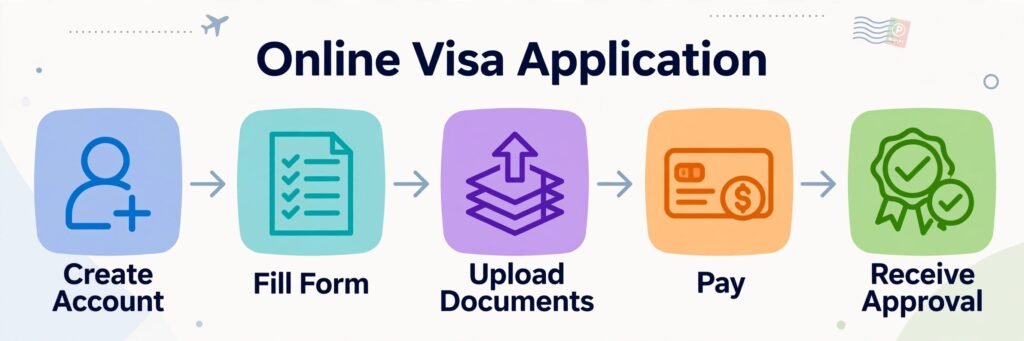 Pakistan e-visa application steps infographic